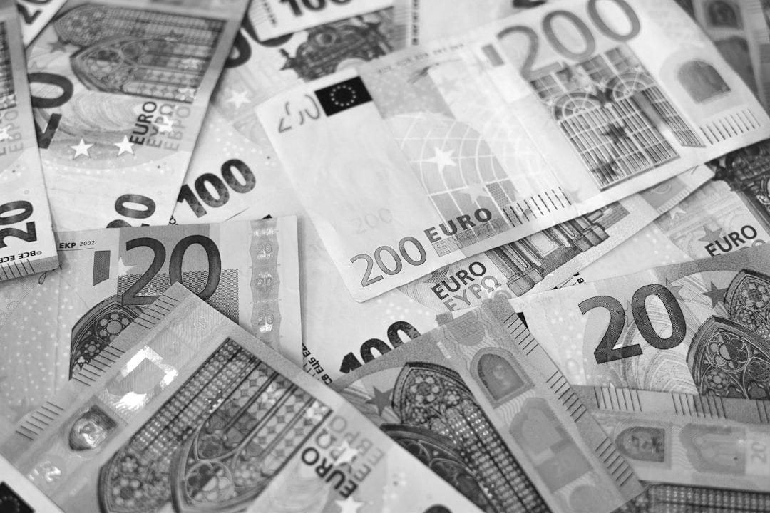 20 euro bill on white printer paper