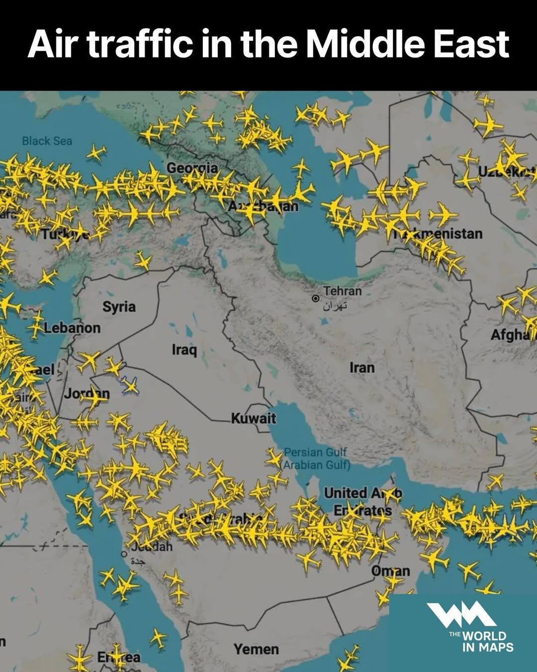 r/MapPorn - Air traffic in the Middle East r/MapPorn - Air traffic in the Middle East