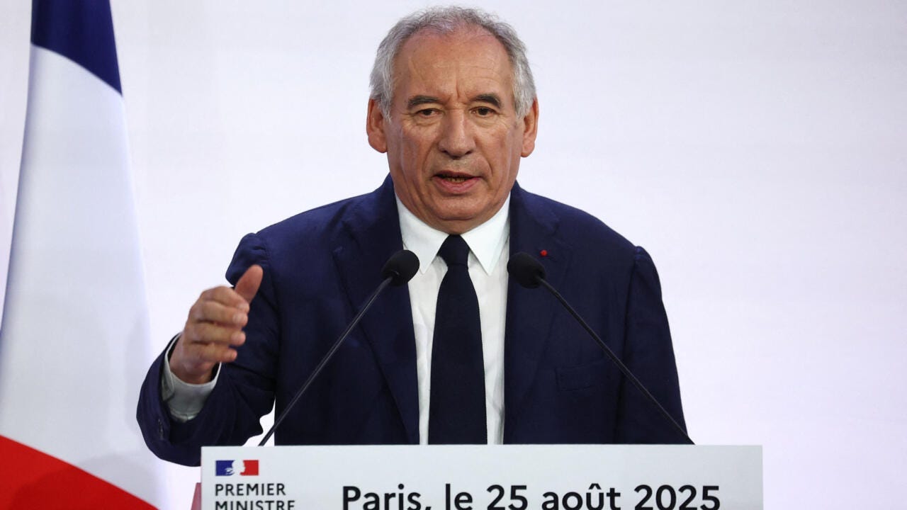 French opposition parties vow to overthrow Bayrou government in Sept 8  confidence vote