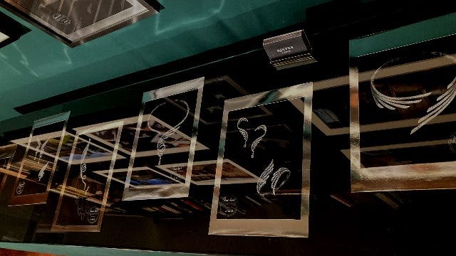 bozze dei gioielli disegnati da Brenda Roepke esposti alla mostra Palace Women