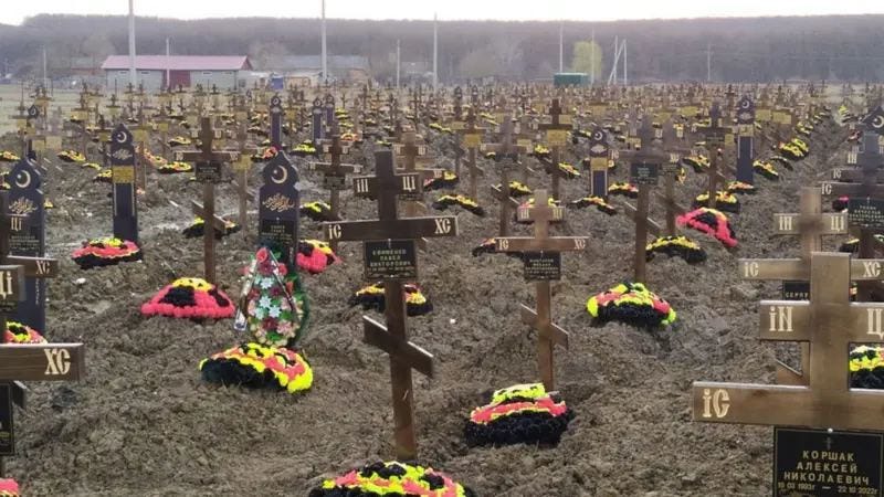 This is Wagner cemetery in Stanitsa Bakinskaya in Krasnodar Region in 2023. 