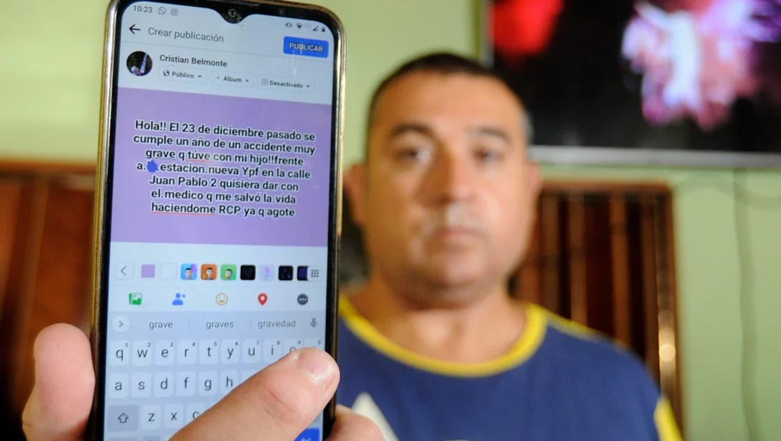 Sufrió un grave accidente y quiere encontrar al médico que le salvó la vida