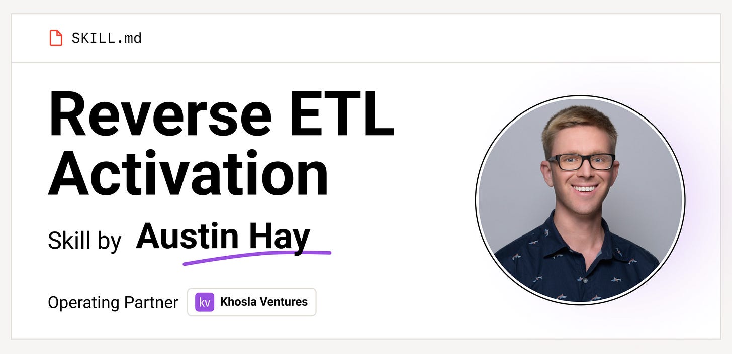Reverse ETL activation skill banner by Austin Hay Reverse ETL activation skill banner by Austin Hay
