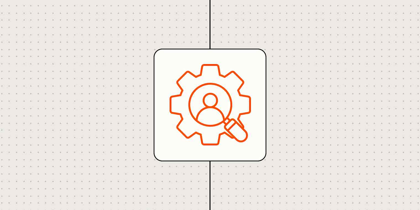 A hero image with an icon showing a person, a cog, and a computer mouse