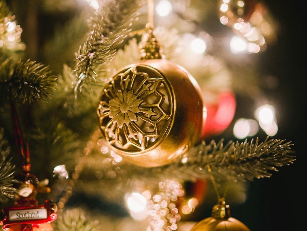 Christmas tree with baubles Christmas tree with baubles