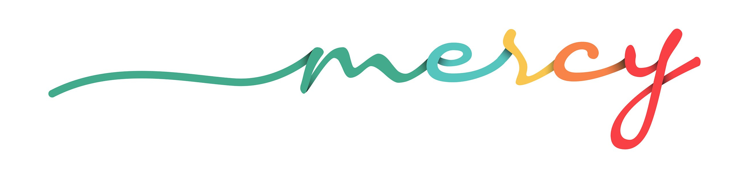 Mercy Handwriting Colorful Lettering Calligraphy Banner. Greeting Card Vector Illustration. By Stock Ninja Studio