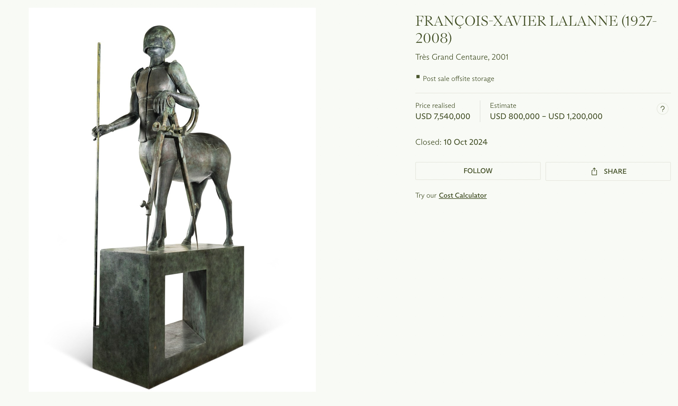 François-Xavier Lalanne -Collection Dorothée Lalanne Totals Nearly