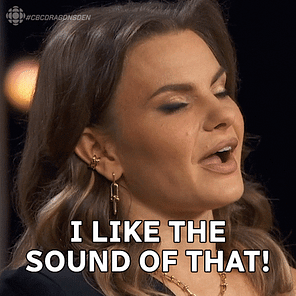 GIF of a woman saying 'I like the sound of that'