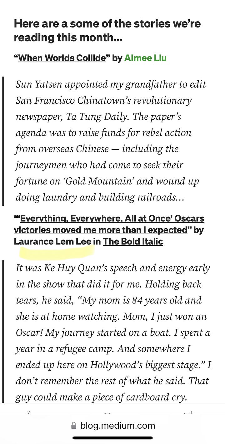 Blessed to have my words highlighted in Medium. Some friends at the ENDC party. AAPI Heritage performers in beautifull costumes.