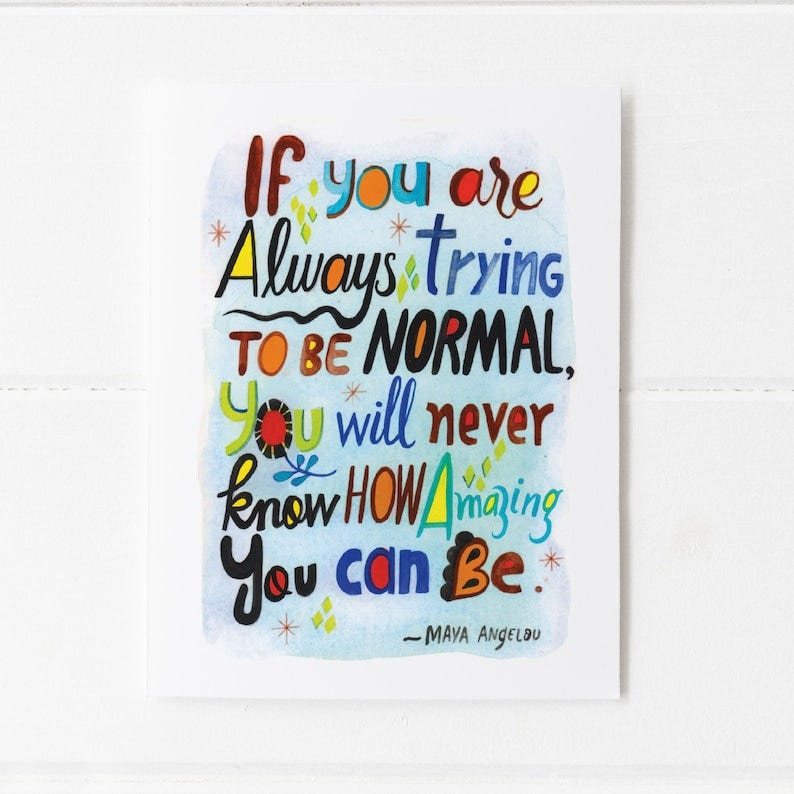 Cool A2 Greeting Card / Trying to be Normal image 1