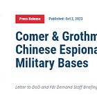 Congressional lawmakers demand briefing on Chinese activity at U.S. military bases