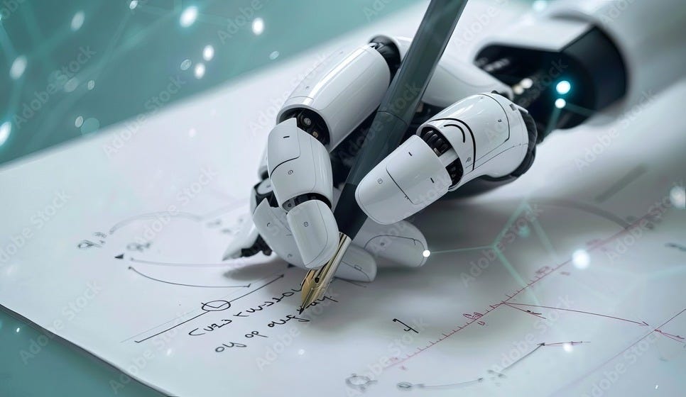 ChatGPT AI chatbot writing answers with a pen on paper, symbolizing the ...