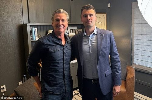 Newsom faced criticism for the podcast with Trump ally Charlie Kirk, especially after being condemned for his handling of the Los Angeles wildfires earlier this year Newsom faced criticism for the podcast with Trump ally Charlie Kirk, especially after being condemned for his handling of the Los Angeles wildfires earlier this year