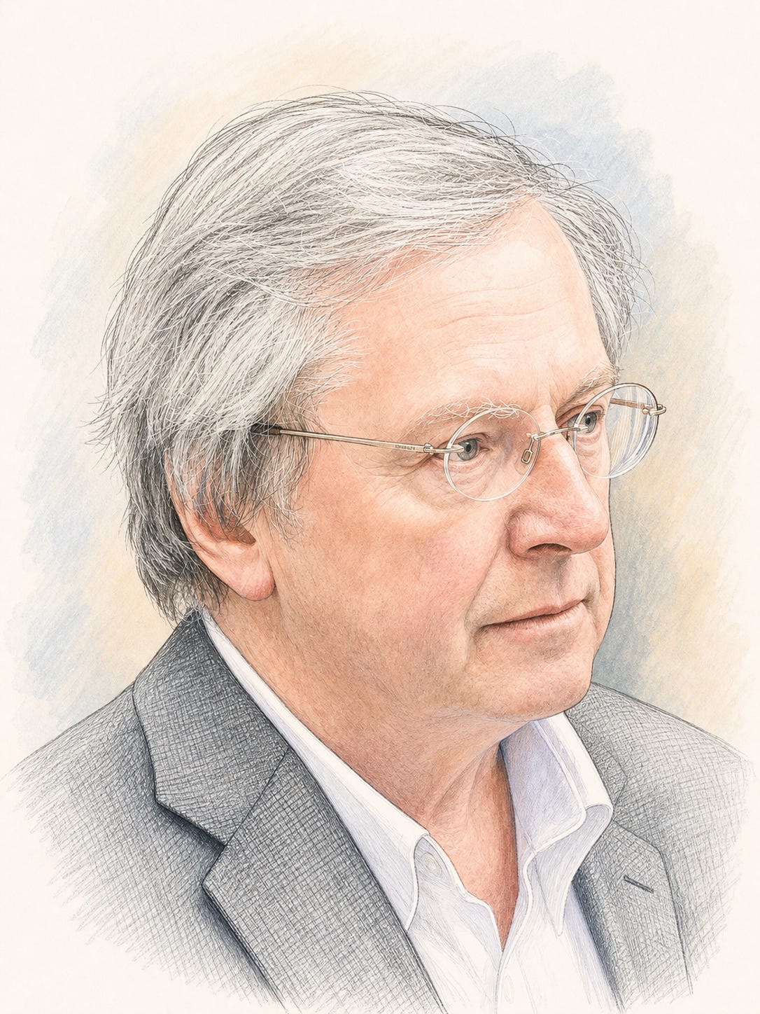 Pastel line drawing illustration of the subject for a medical journal.