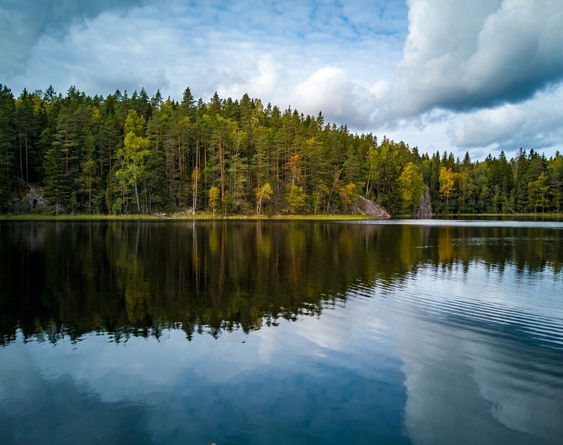 Lake view in Finland. Lake view in Finland.