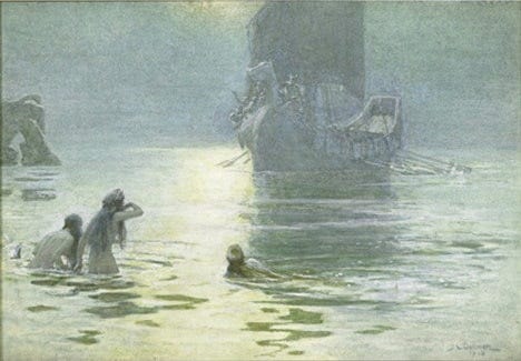 Viking ship returning home by John Charles Dollman - Art Renewal Center