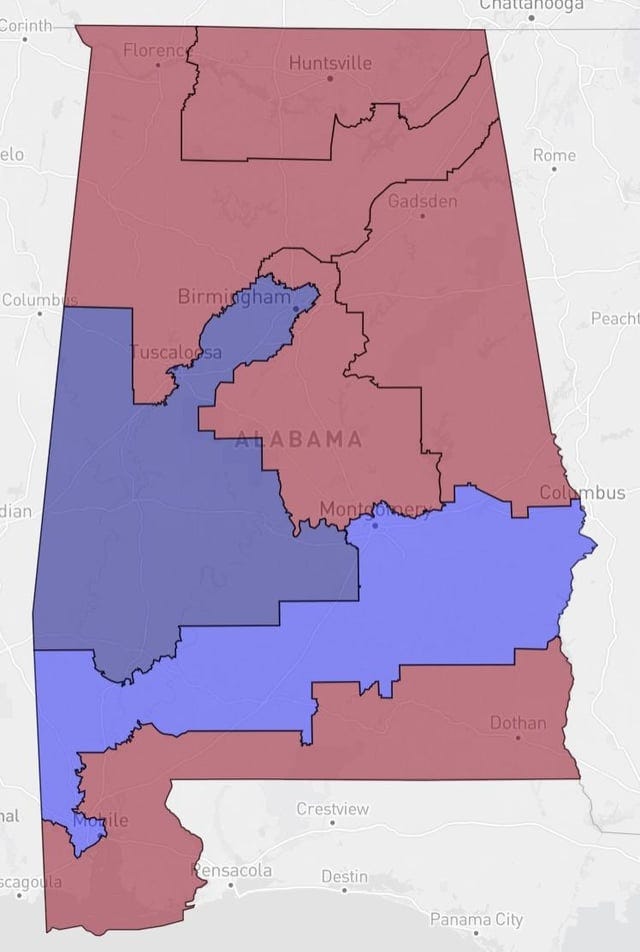 r/MapPorn - Alabama’s new Court-drawn congressional map vs. the struck down 2021-2023 map r/MapPorn - Alabama’s new Court-drawn congressional map vs. the struck down 2021-2023 map