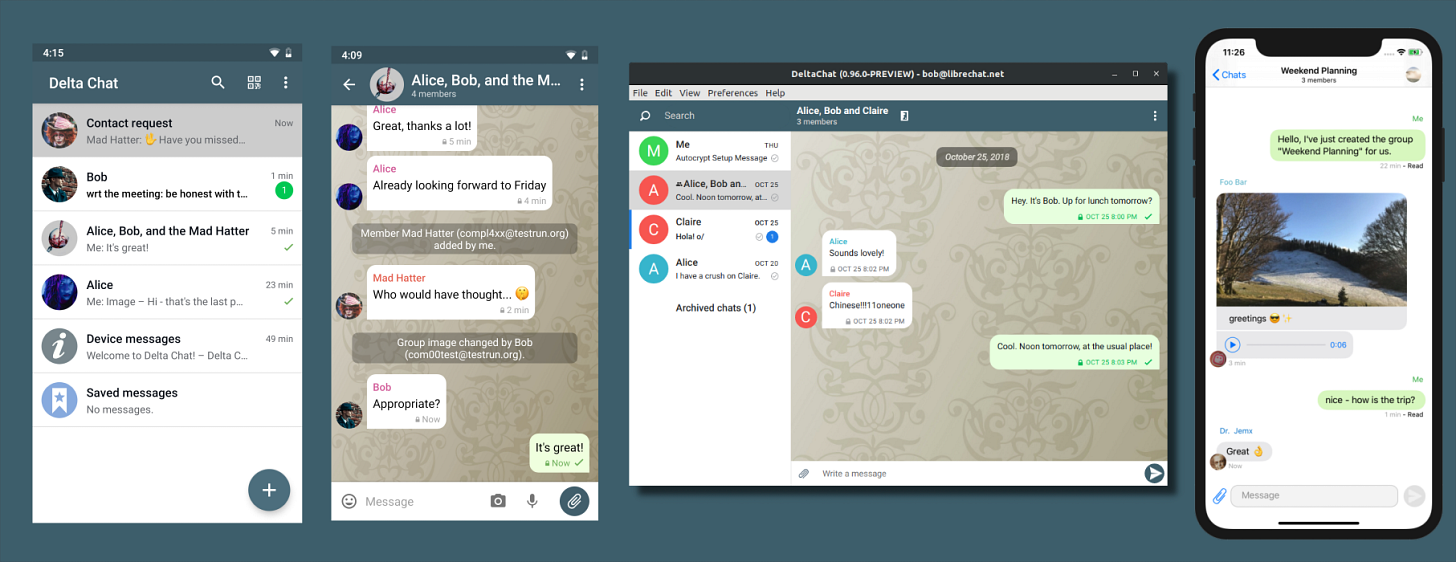 delta chat running on multiple devices