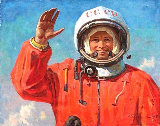 Image result for soviet art yuri gagarin