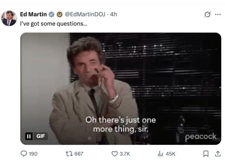 Ed Martin (with picture of Columbo) I've got some questions... Ed Martin (with picture of Columbo) I've got some questions...