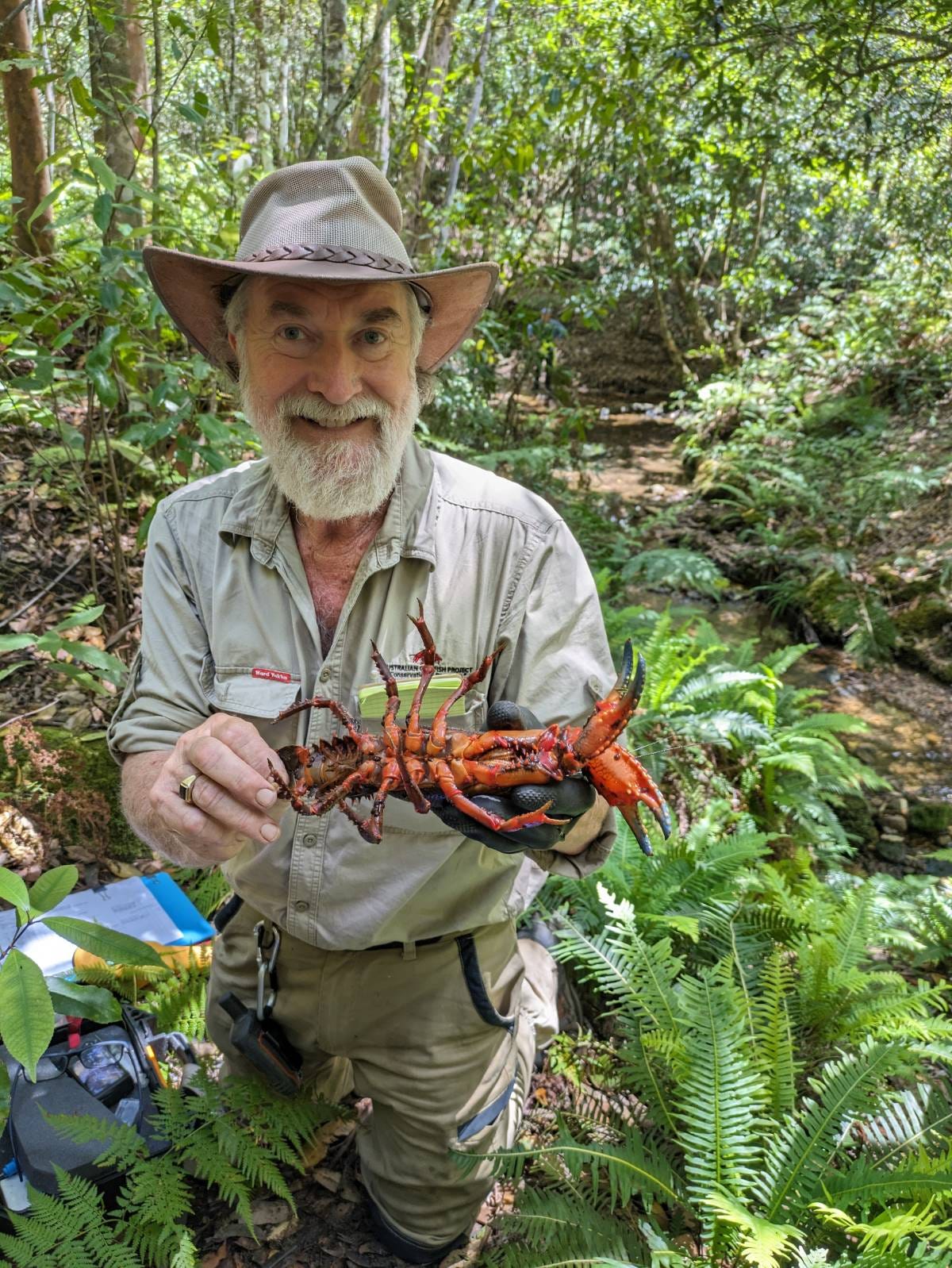 Rob McCormack with crayfish Rob McCormack with crayfish