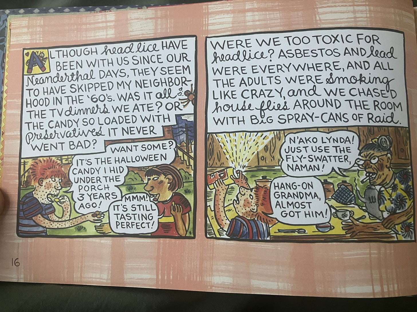 Photo of excerpt from Lynda Barry's book 100 Demons!