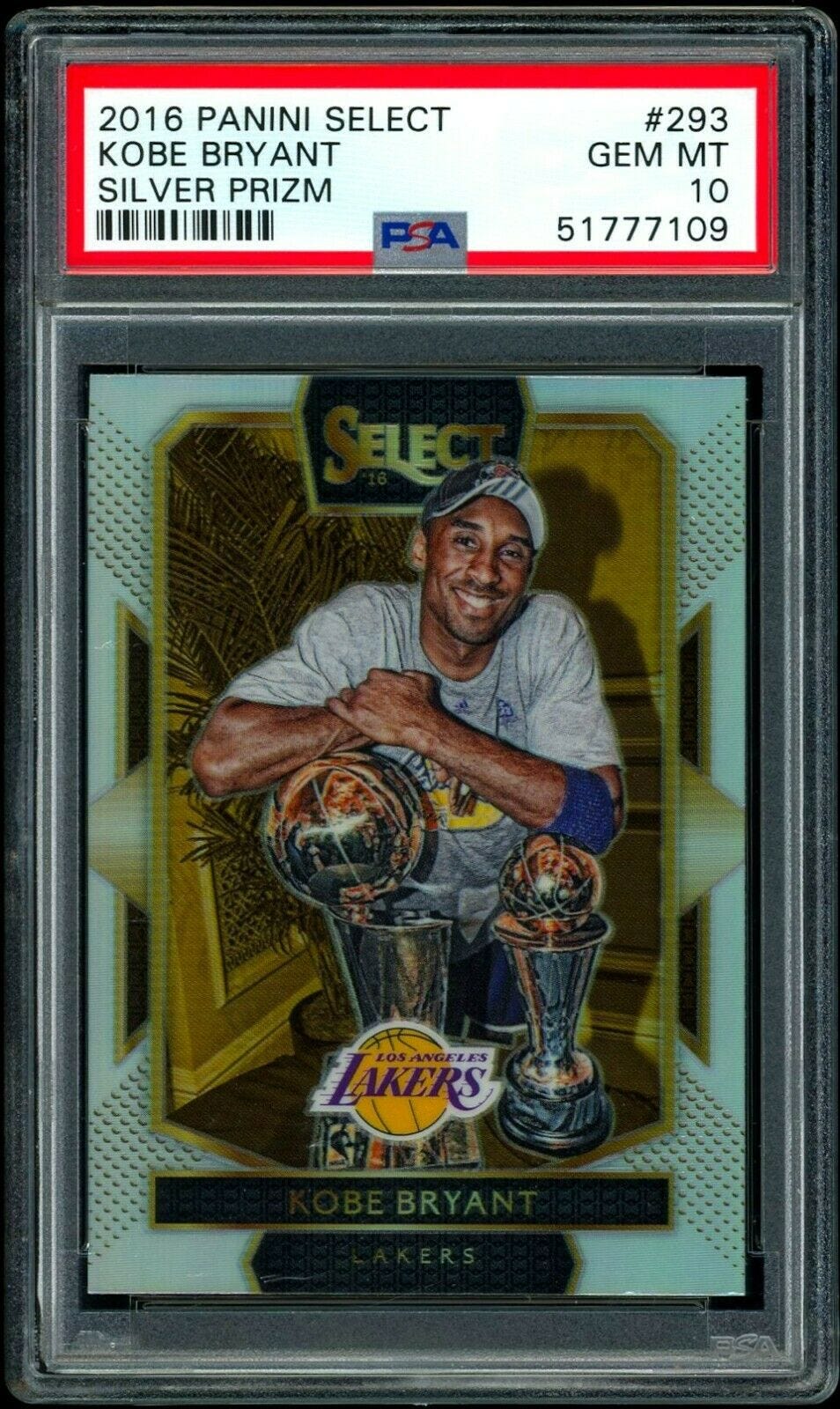 Image 1 - 2016-17 Panini Select Silver Prizm Kobe Bryant #293 PSA 10 Gem Mint Lakers
