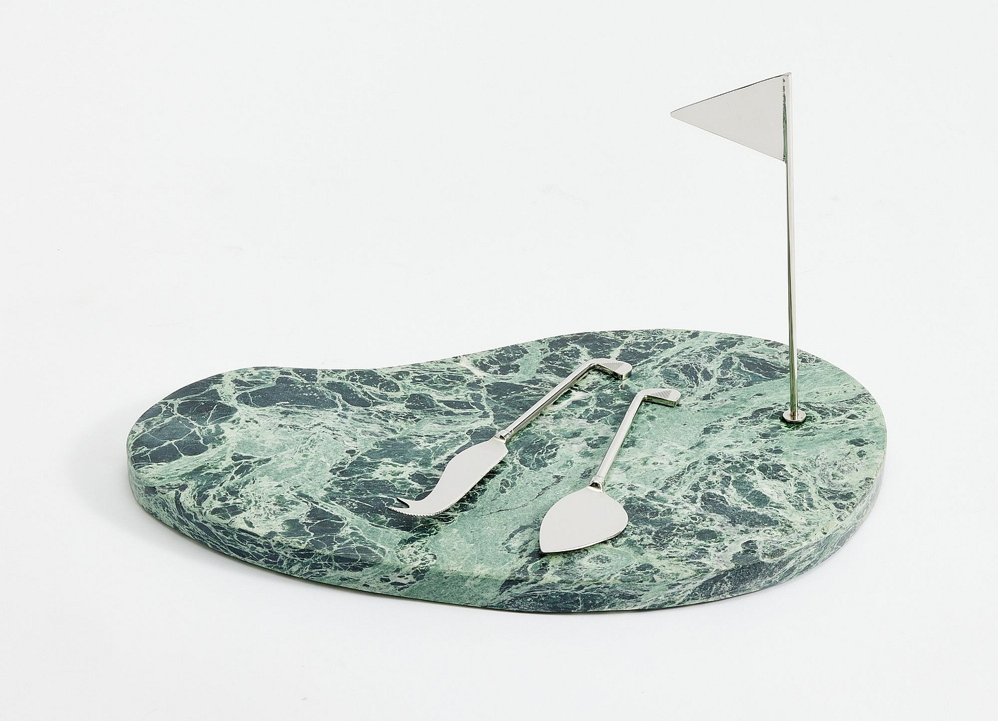 Alt image 1 for Figural Golf Marble Cheeseboard &amp; Cheese Knives Set