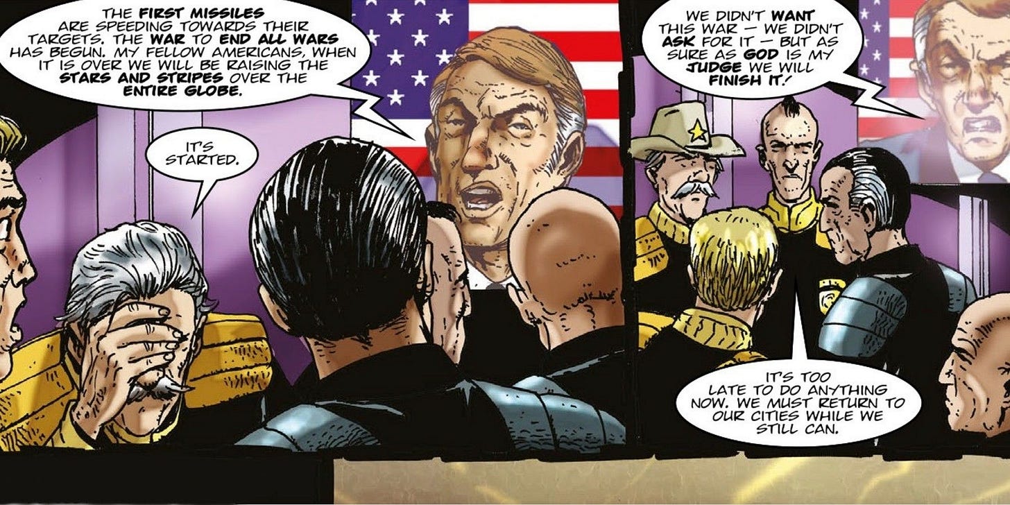 Judge Dredd, President Booth Starts The Atomic War Judge Dredd, President Booth Starts The Atomic War