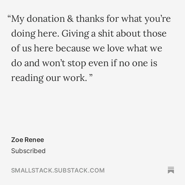 Two quotes from SmallStack subscribers on why they support SmallStack