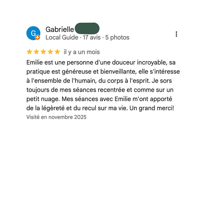 Des avis sur Emilie Thoumoux issus de Ma Pause Slow