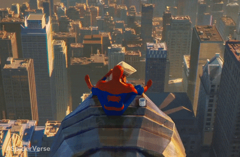 Spiderman newspaper gif