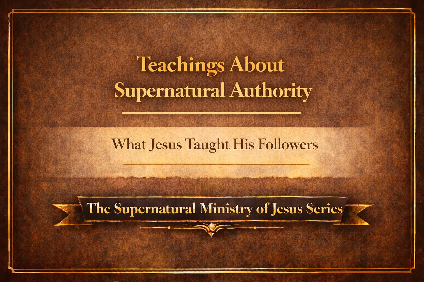 Teachings About Supernatural Authority What Jesus Taught His Followers