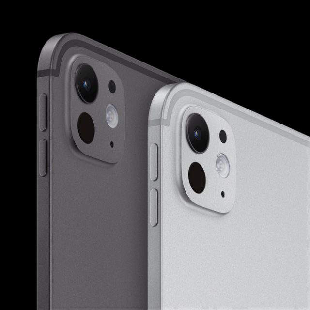 The new iPad Pro is available in space black and silver.