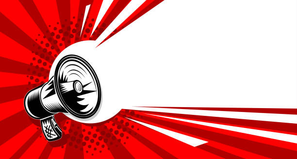 bildbanksillustrationer, clip art samt tecknat material och ikoner med important message attention with megaphone - warning