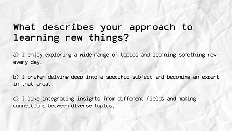 The following checklist of each trait, presented in a quiz format.