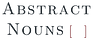 Abstract Nouns