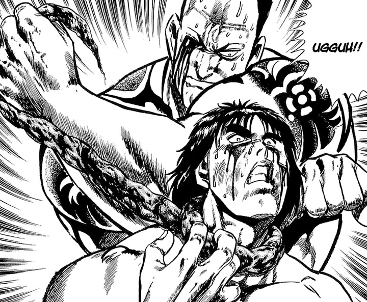Riki-Oh/Story of Ricky strangled by intestines comparison