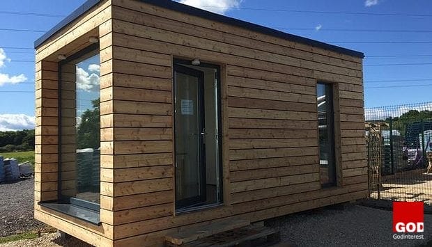 Guide price  £8,000: the prototype of Ecodom's portable micro house is set to go to auction on 30 July