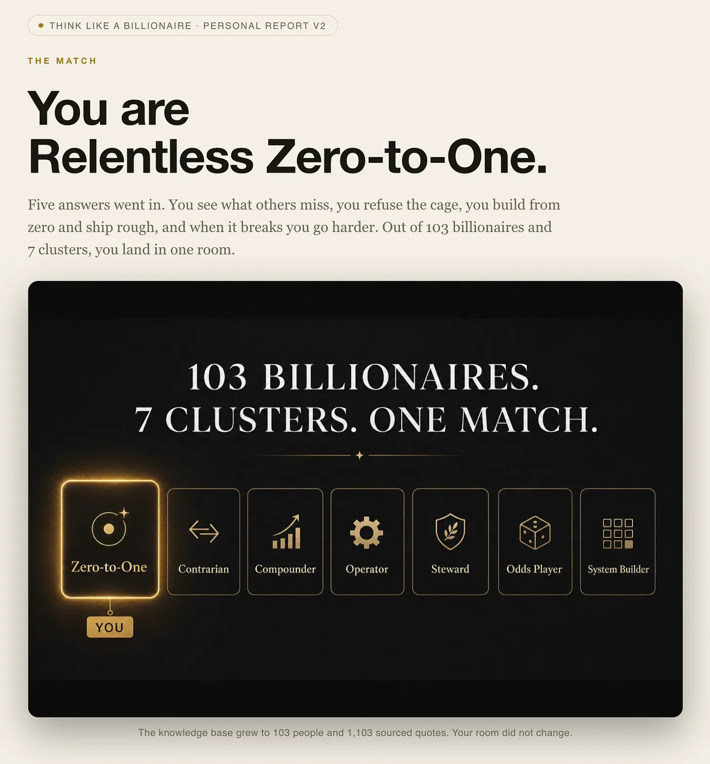 Think Like a Billionaire Claude Skill showing my cluster match Think Like a Billionaire Claude Skill showing my cluster match