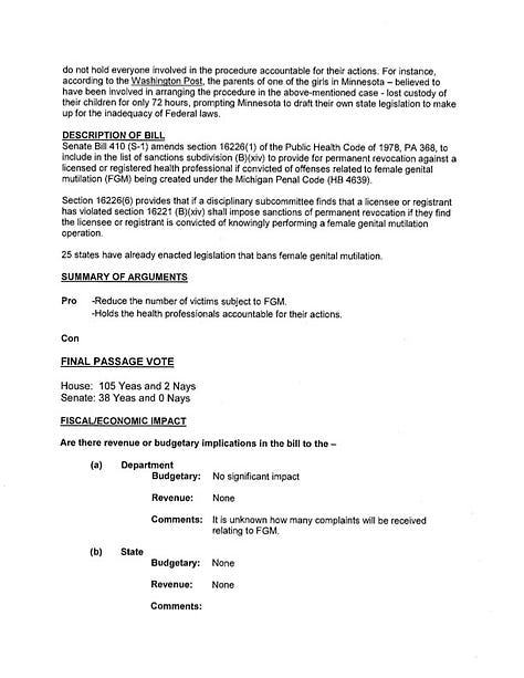 LARA's documents on Senate Bill 410