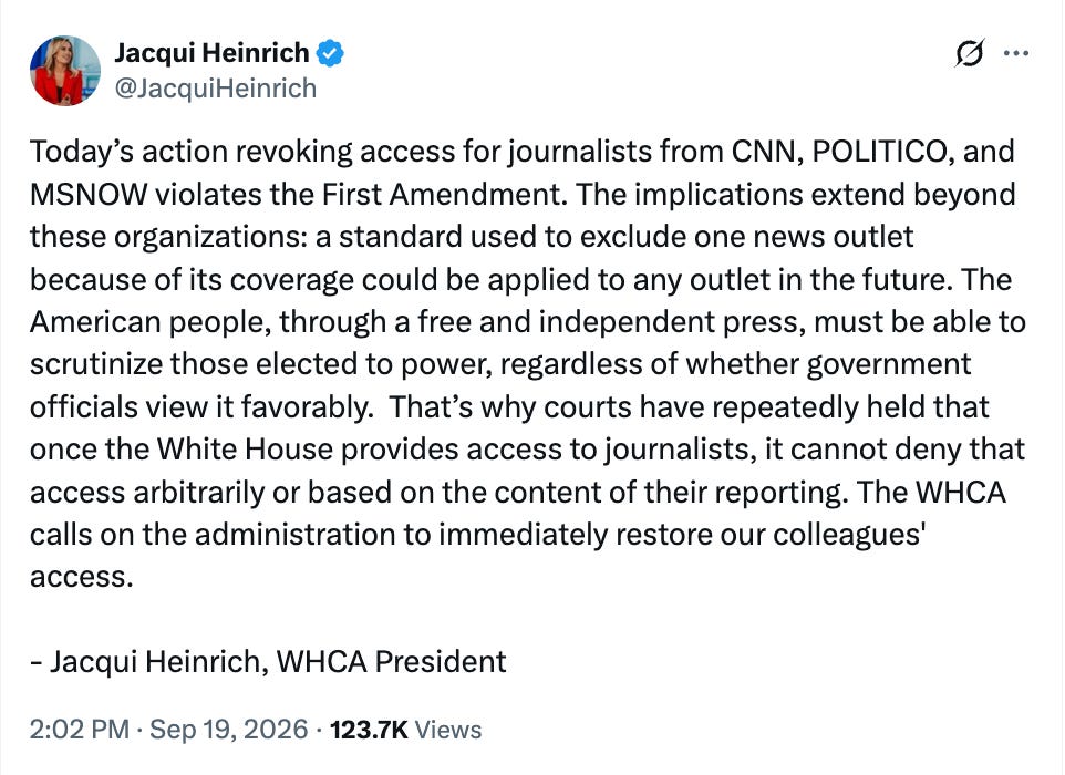 WH Press Ban, Iran War Escalates, Trump’s AI Force
