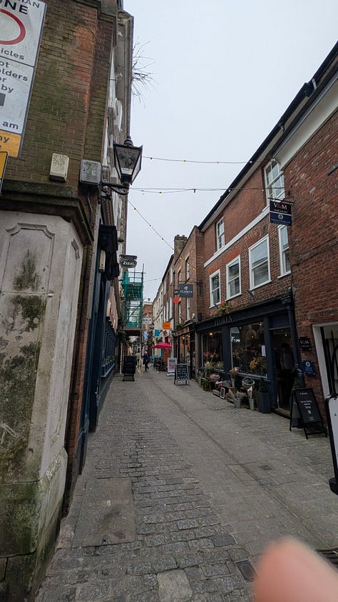 City alleys and streets in Exeter