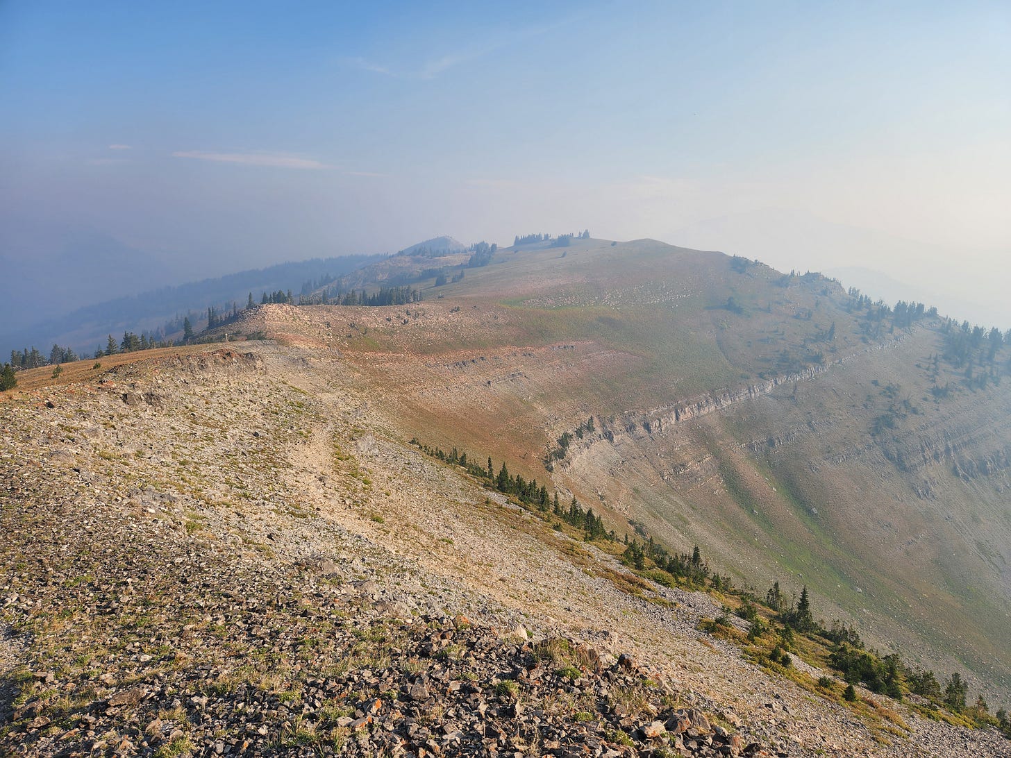 landscape view of mountain top on a smoky day landscape view of mountain top on a smoky day