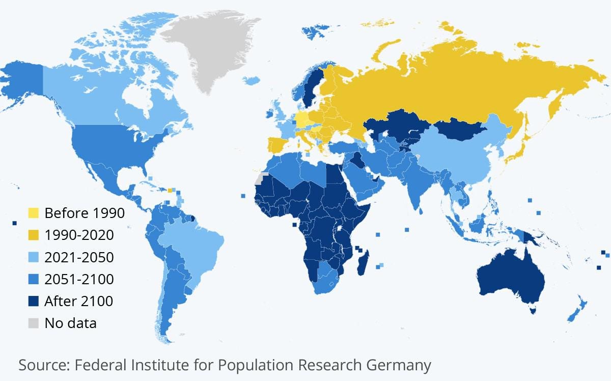 r/MapPorn - Before 1990 1990-2020 2021-2050 2051-2100 After 2100 No data Source: Federal Institute for Population Research Germany r/MapPorn - Before 1990 1990-2020 2021-2050 2051-2100 After 2100 No data Source: Federal Institute for Population Research Germany