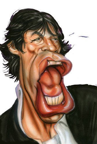 MICK JAGGER (Caricature) Dunway Enterprises: http://dunway.com -  http://masterpaintingnow.com/how-to-draw-everything?hop=dunway