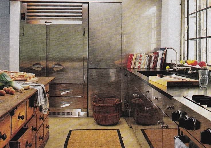 This may contain: the kitchen is clean and ready for us to use