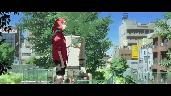 Two screenshots from the films Animatrix and Call Me by Your Name. Screenshots are showcasing greenery during summer.