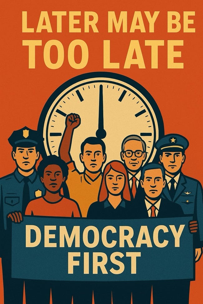 A poster of people holding a sign

AI-generated content may be incorrect.