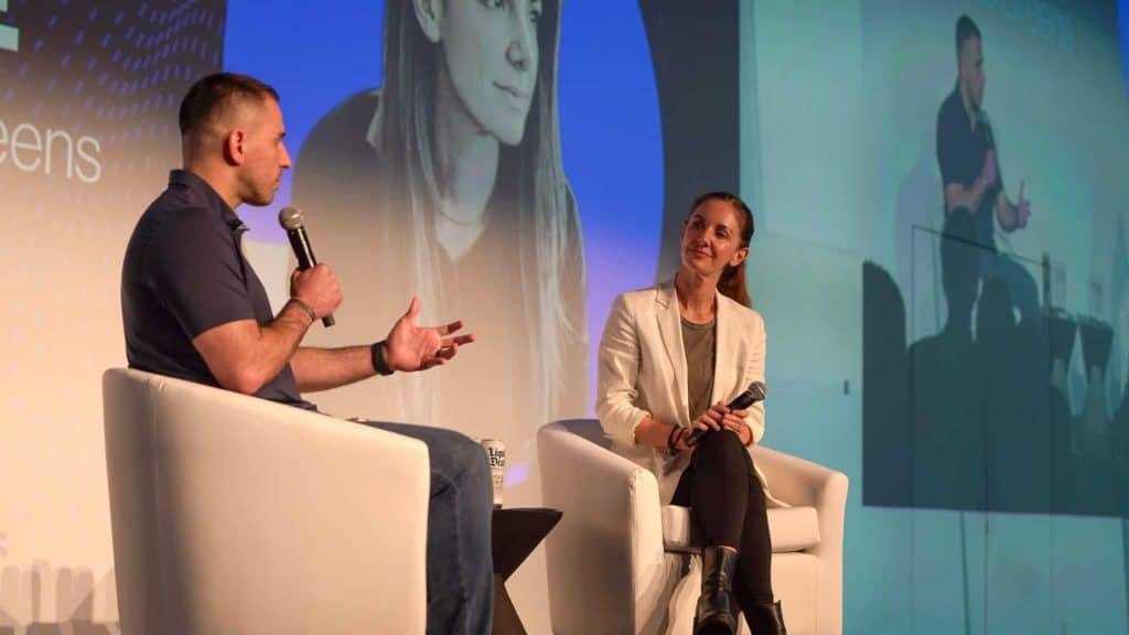 Kat Cole, President of Athletic Greens, speaking at BUILD Summit 2023 in New York City. Kat Cole, President of Athletic Greens, speaking at BUILD Summit 2023 in New York City.